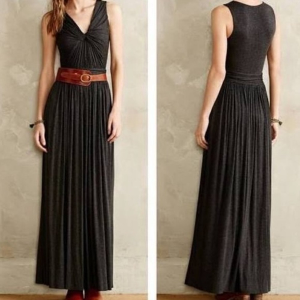 Anthropologie Bailey 44 Grey Knotted Maxidress
